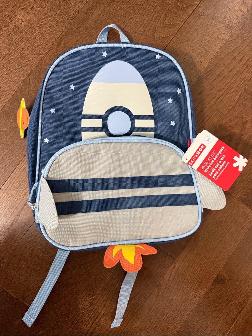 Skip Hop Kids Rocket Backpack - Navy and Cream with Flame Accent